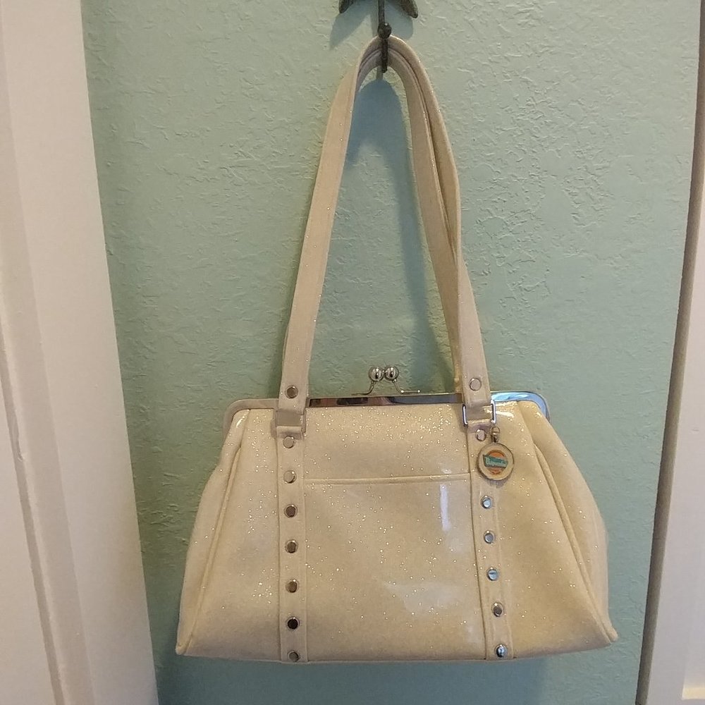 White sparkle vinyl Disgraceland purse